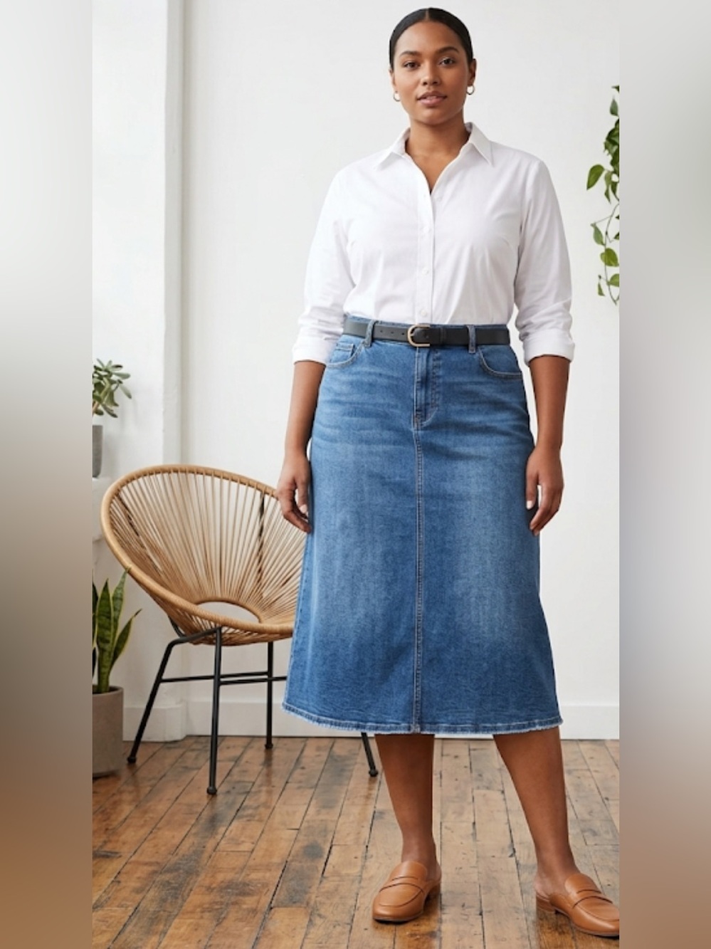Liz Claiborne Classic Blue Denim A-Line Skirt